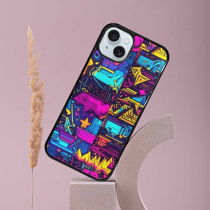 iPhone 15 Plus Case — 80s Retro Motif 80s Retro Motifs, Custom Made Phone Cover