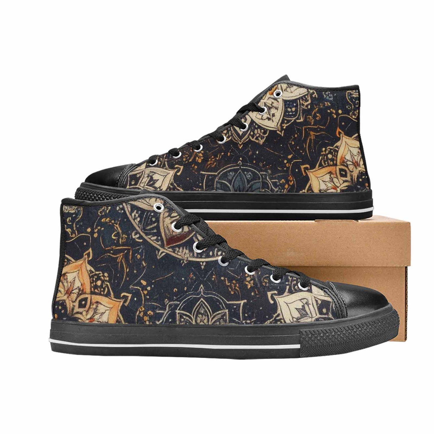 WOMEN'S Mandala High Top Canvas Grunge Sneakers