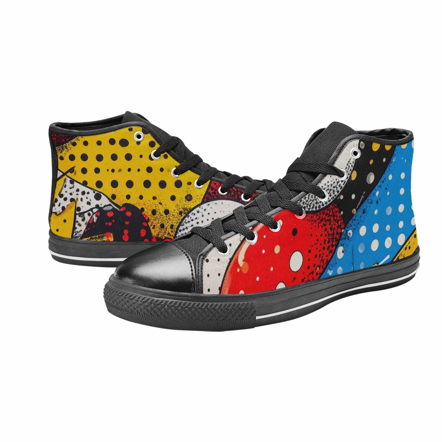 MEN'S Comic Book Halftone High Top Canvas Grunge Custom Shoes