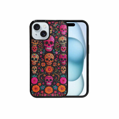 iPhone 15 Case — Colorful Dia De Los Muertos Sugar, Custom Printed Phone Case