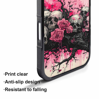 iPhone 17 Pro Case — Black Pink Ink Skull And Gothic, Custom Art Phone Cover