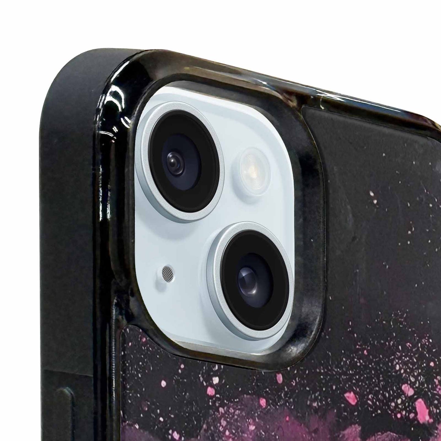 iPhone 15 Case — Van Gogh Swirl Black Pink Ink, Custom Designed Case Cover