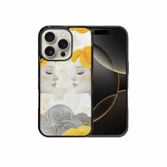 iPhone 16 Pro Case — Gemini Twins Zodiac Pattern Seamless Repeat, Personalized Phone Case