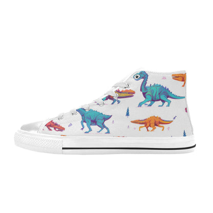 WOMEN'S Dino Print Art High Top Canvas Dreamcore Shoes