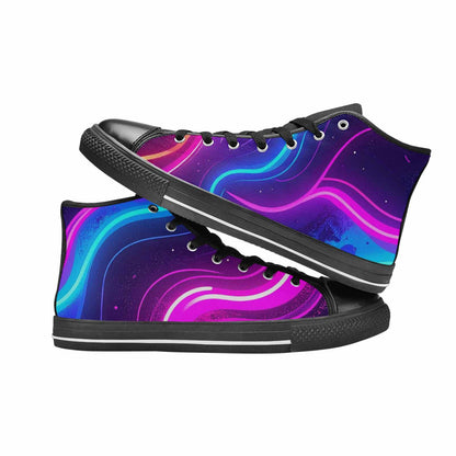 MEN'S 80S Neon Cartoon High Top Canvas Dark Academia Custom Shoes