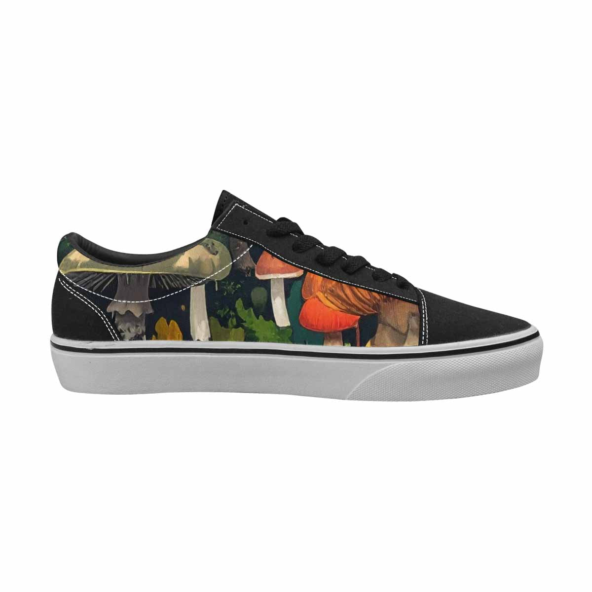 WOMEN'S Mushrooms  Camo Mushrooms Lace-Up Canvas Vibrant Chaos Sneakers