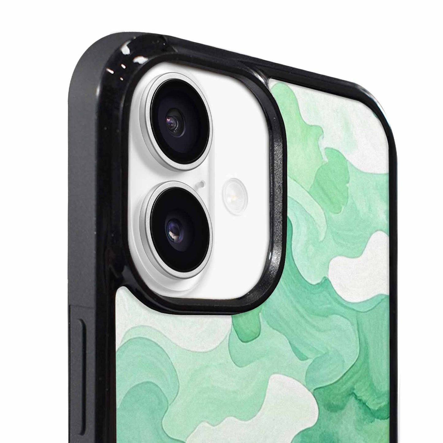 iPhone 17 Case — Camo Mint Green White Camo, Custom Printed Phone Case