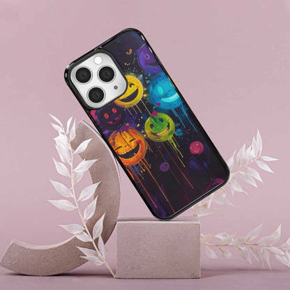 iPhone 15 Pro Max Case — Smiley Faces Glow Smiley Faces Pattern, Custom Made Phone Cover