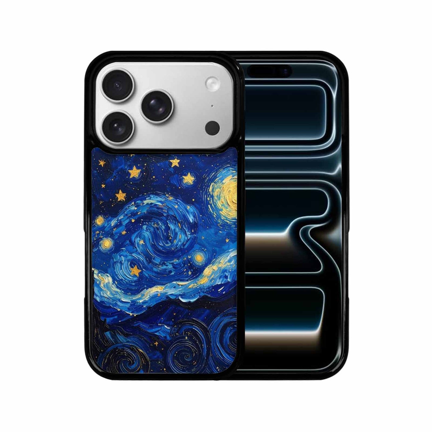 iPhone 17 Pro Case — Swirling Deep Blue Night Sky Galaxy, Custom Art Phone Cover