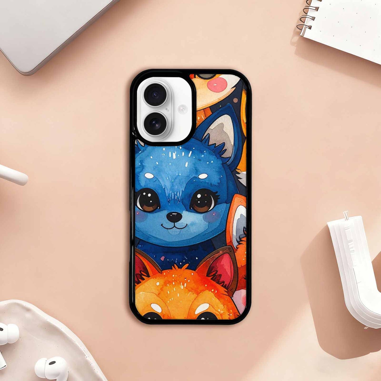 iPhone 17 Case — Watercolor Kawaii Fox Watercolor Abstract, Customized Protective Case