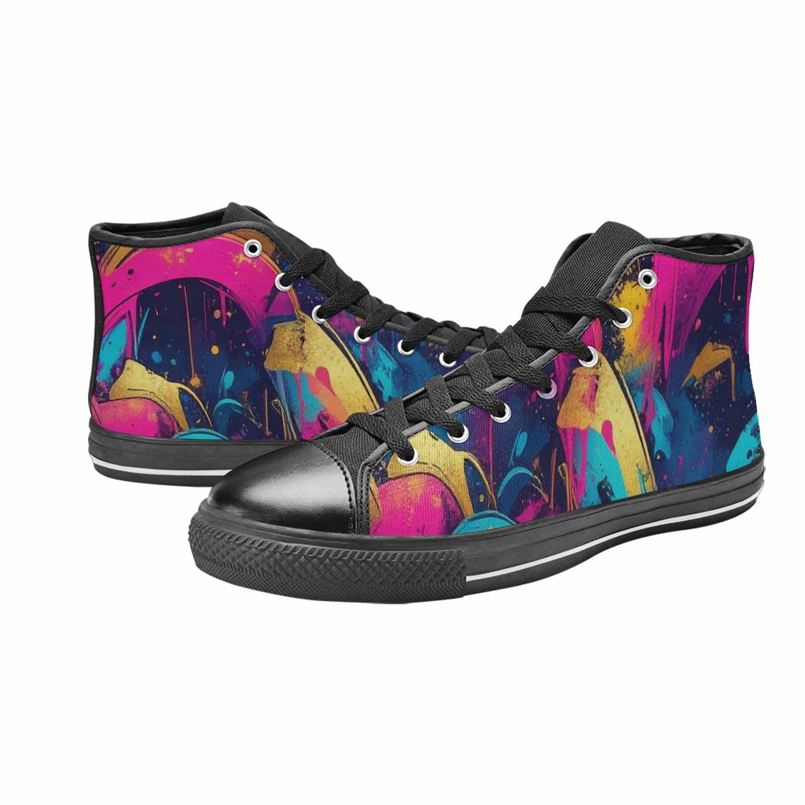 WOMEN'S Paint Splatter High Top Canvas Y2K Custom Sneakers