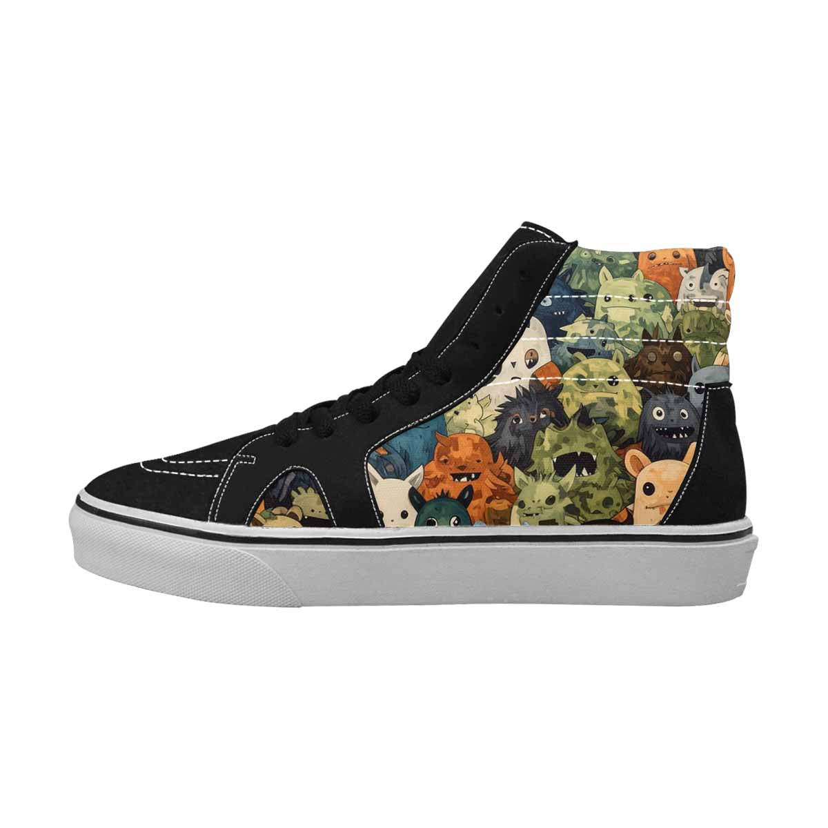 MEN'S Monsters  Camo Monsters High Top Canvas Kaleidoscope Custom Sneakers