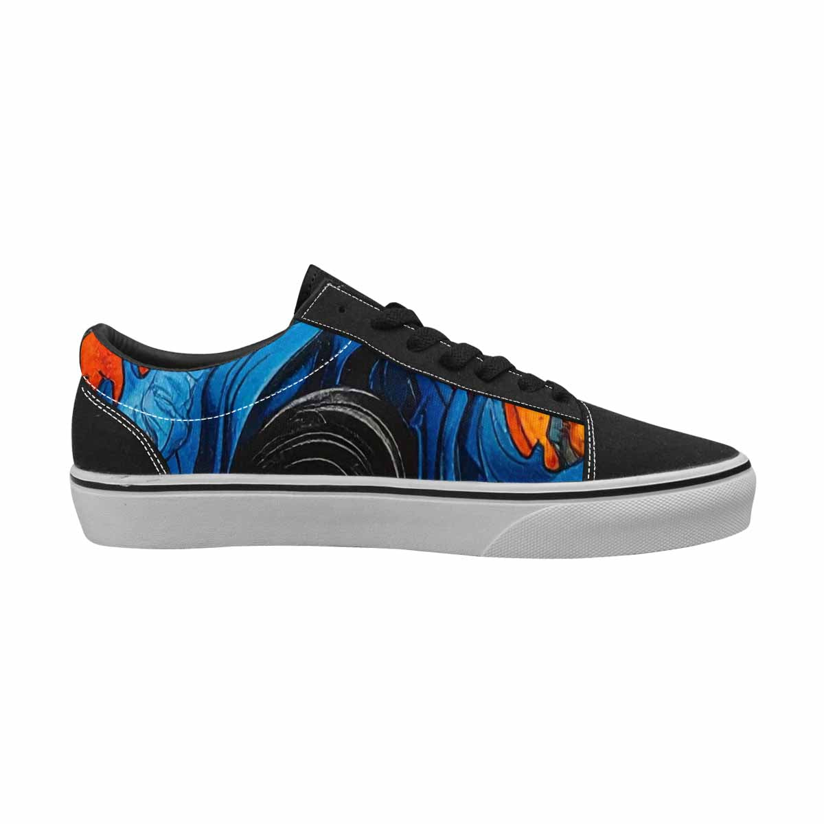 WOMEN'S Flame Burst Lace-Up Canvas Wallpaper Art Custom Sneakers