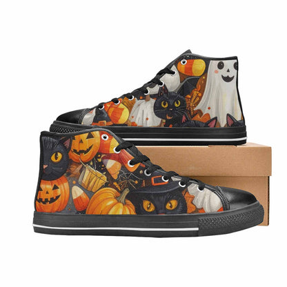 WOMEN'S Halloween High Top Canvas Grunge Custom Shoes