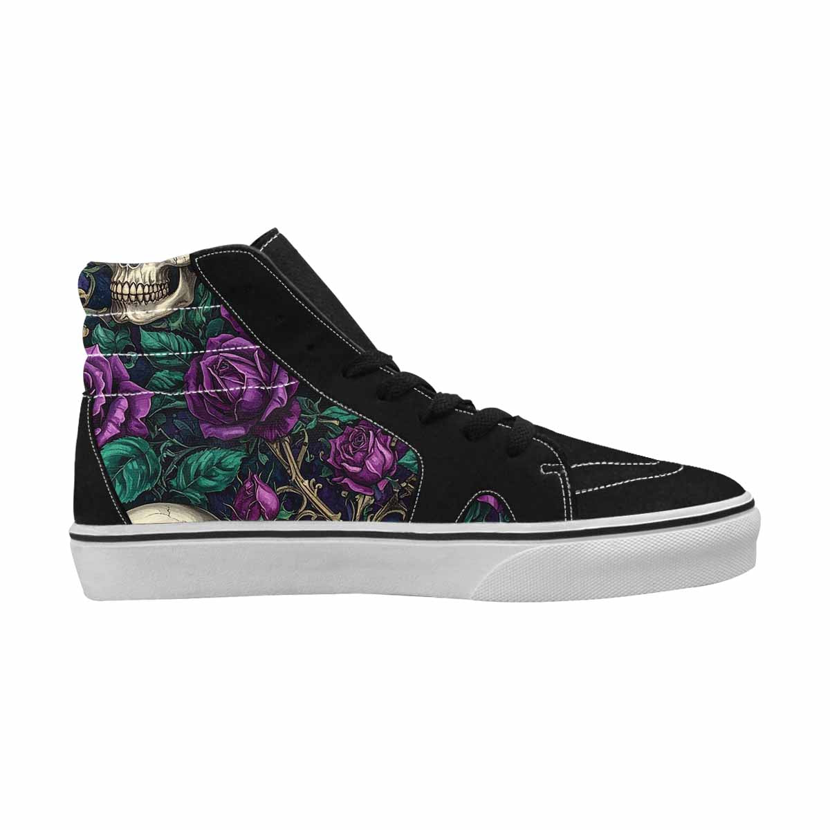 WOMEN'S Skulls Roses Gothic Filigree High Top Canvas Surreal Shoes
