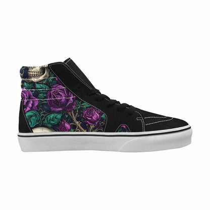 WOMEN'S Skulls Roses Gothic Filigree High Top Canvas Surreal Shoes