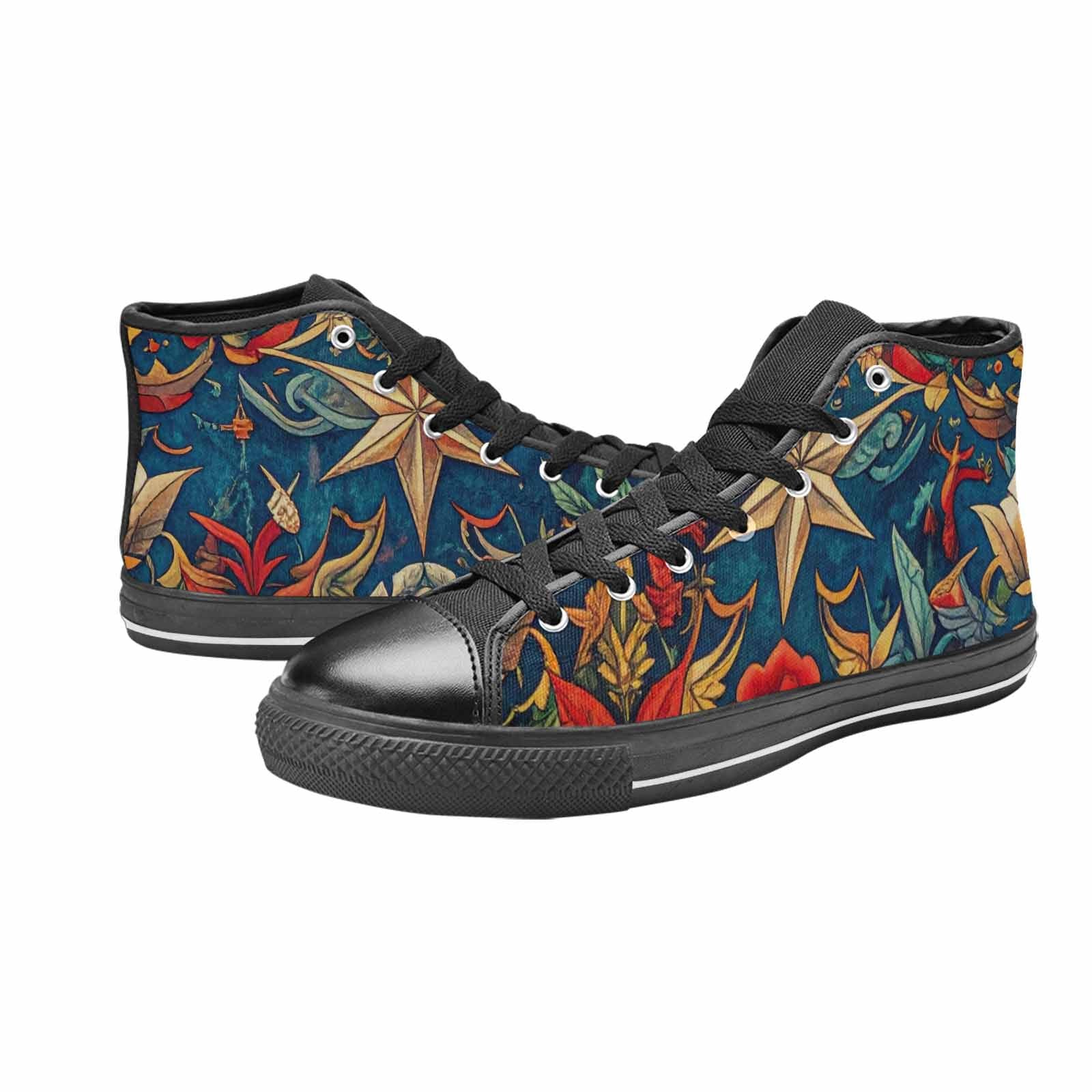 WOMEN'S Old School Tattoo High Top Canvas Dark Academia Sneakers