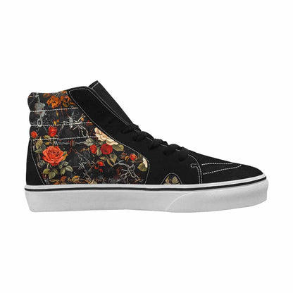 WOMEN'S Barbed Wire Chain High Top Canvas Grunge Shoes
