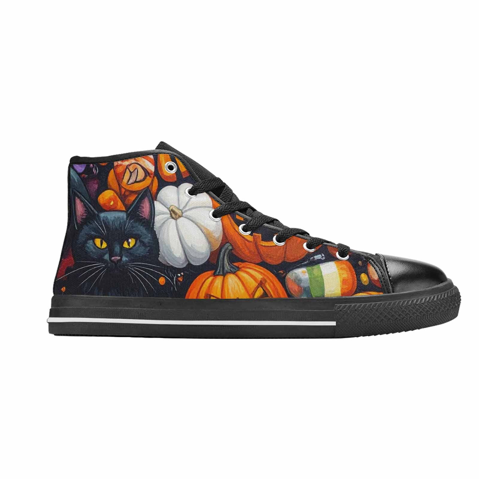 WOMEN'S Halloween High Top Canvas Vibrant Chaos Custom Shoes