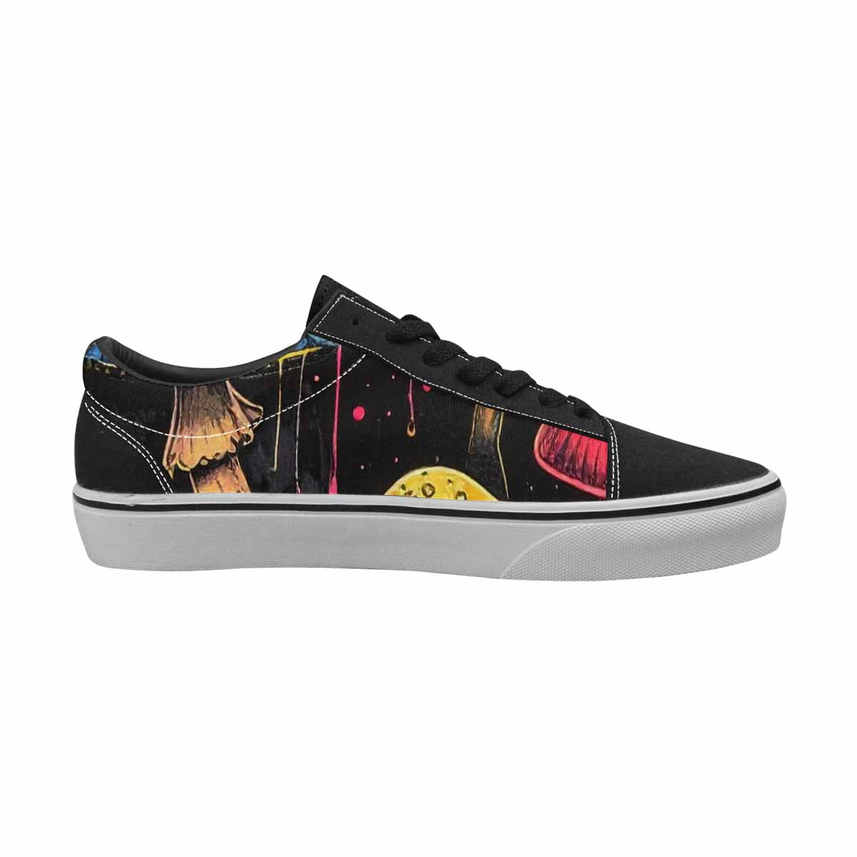 WOMEN'S Rainbow Drip Mushrooms Lace-Up Canvas Dreamcore Custom Shoes