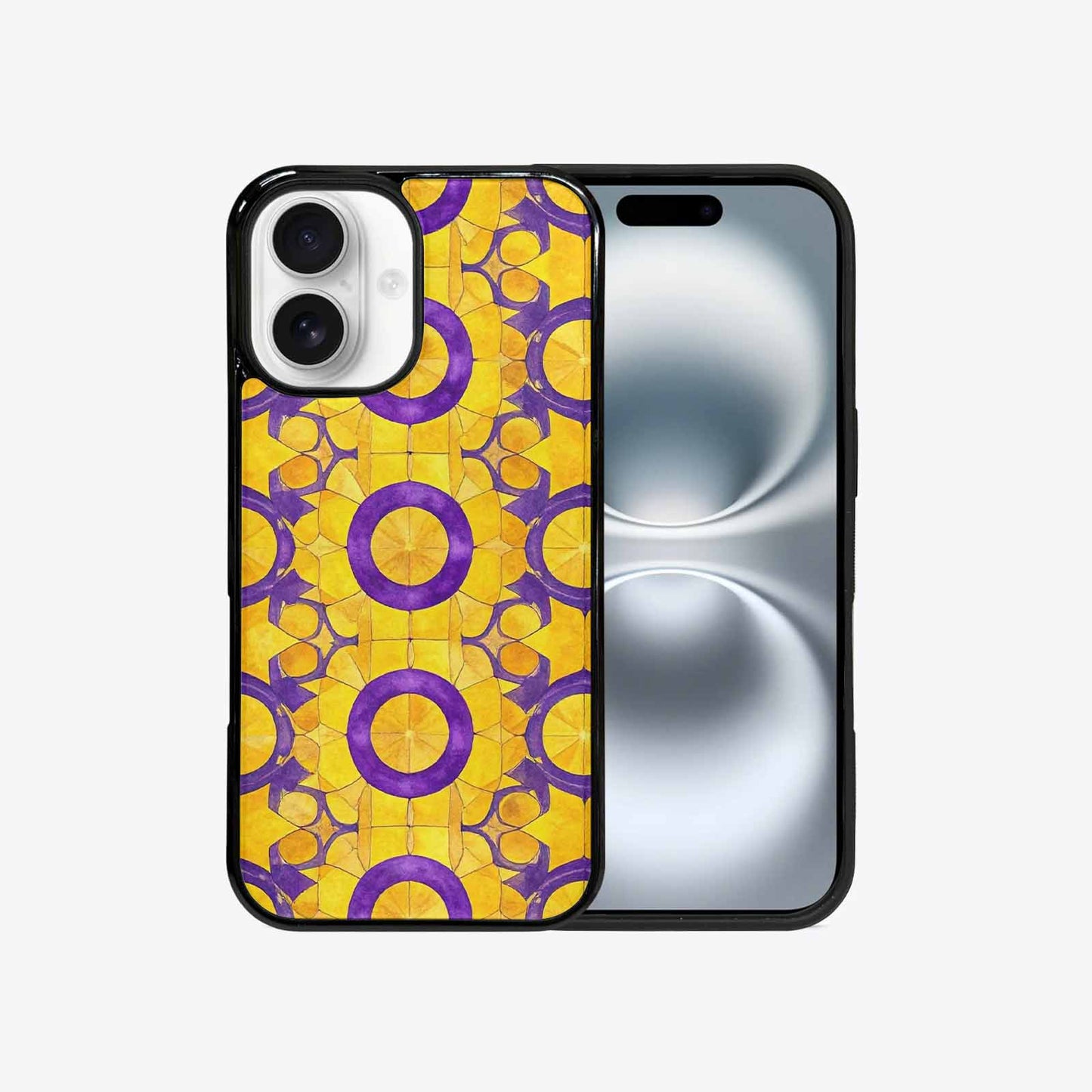 iPhone 16 Case — Intersex Flag Color Theme Small Rainbow, Unique Phone Case Design