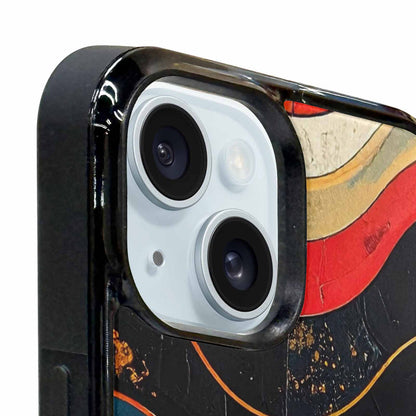 iPhone 15 Plus Case — Retro Wave Scallop Stripe Small Wzf, Custom Made Phone Cover