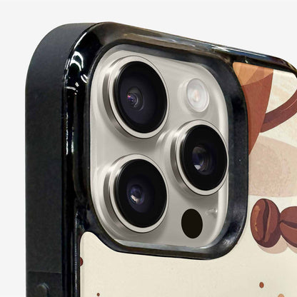 iPhone 16 Pro Case — Coffee Cup And Bean Pattern Seamless, Personalized Phone Case