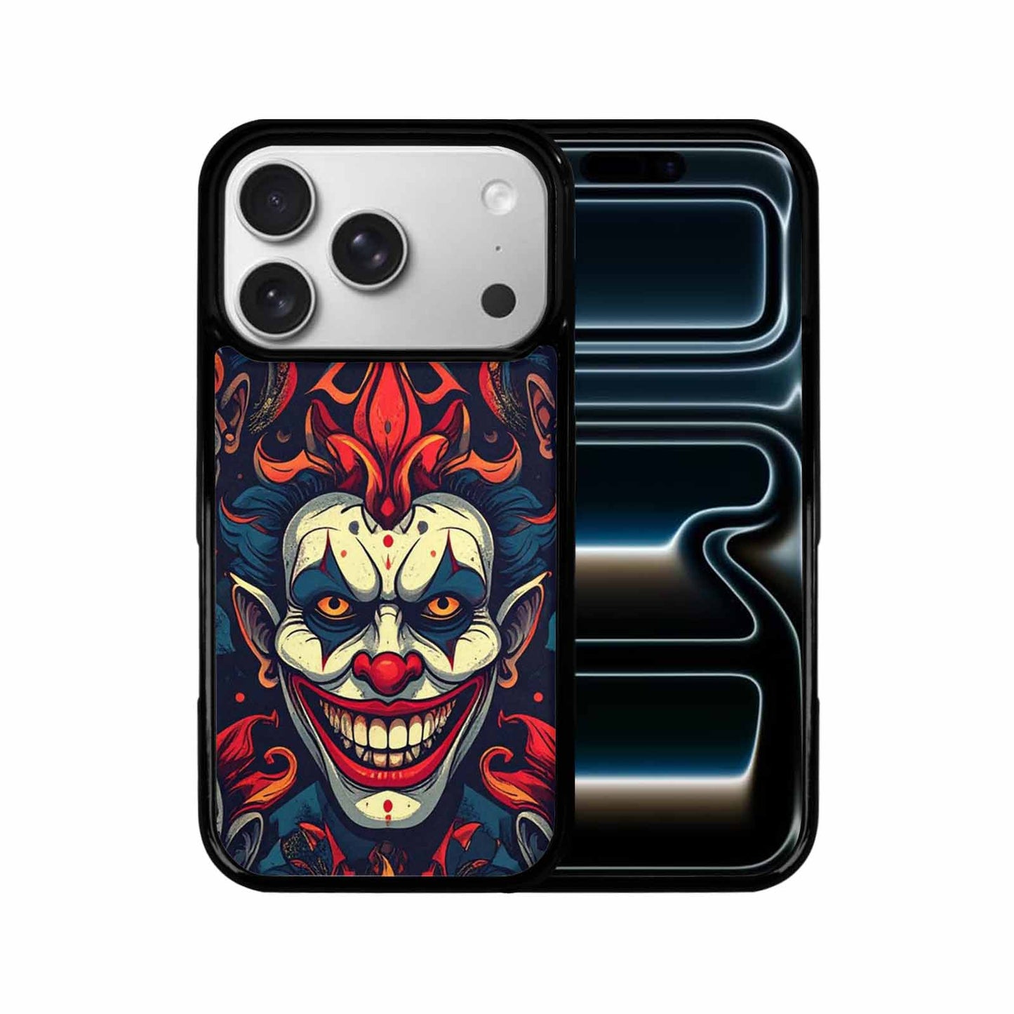 iPhone 17 Pro Case — Evil Circus Heads Faces Overlapping Cartoon, Custom Art Phone Cover