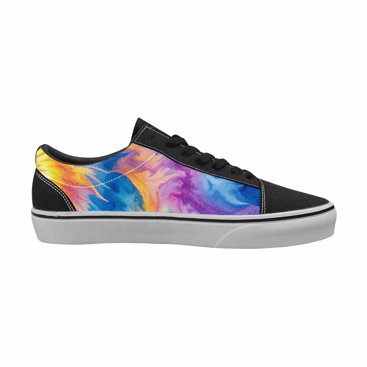 MEN'S Tie Dye Swirl Canvas Lace-Up Neon Fantasy Sneakers
