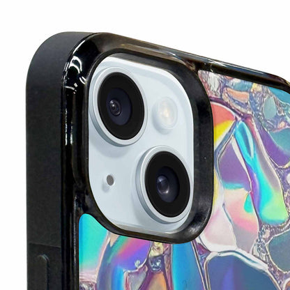 iPhone 15 Plus Case — Holographic Iridescent Shimmer Pattern Hundreds Of, Custom Art Phone Cover