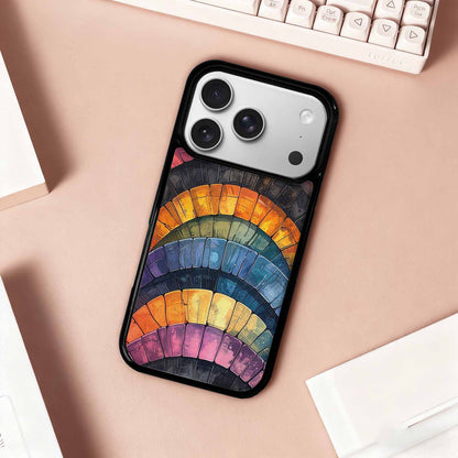 iPhone 17 Pro Case — Metallic Reptile Rainbow Arc Original Art, Custom Made Phone Cover