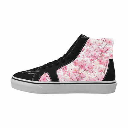 MEN'S Cherry Blossom Branch Cherry High Top Canvas Melting Art Sneakers