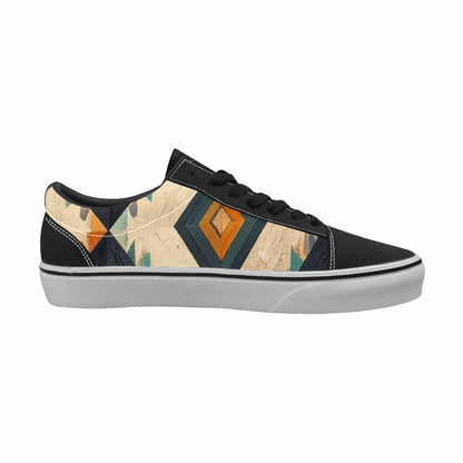 WOMEN'S Southwestern Geometric Diamond Canvas Lace-Up Vibrant Chaos Sneakers
