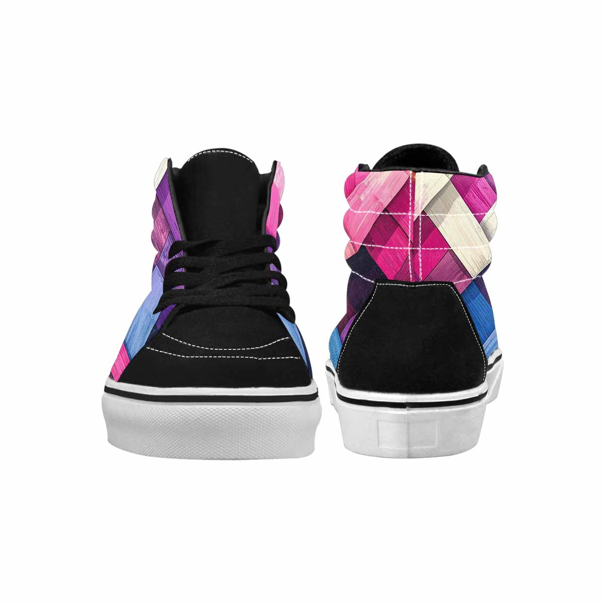 WOMEN'S Genderfluid Flag Color High Top Canvas Wallpaper Art Custom Shoes