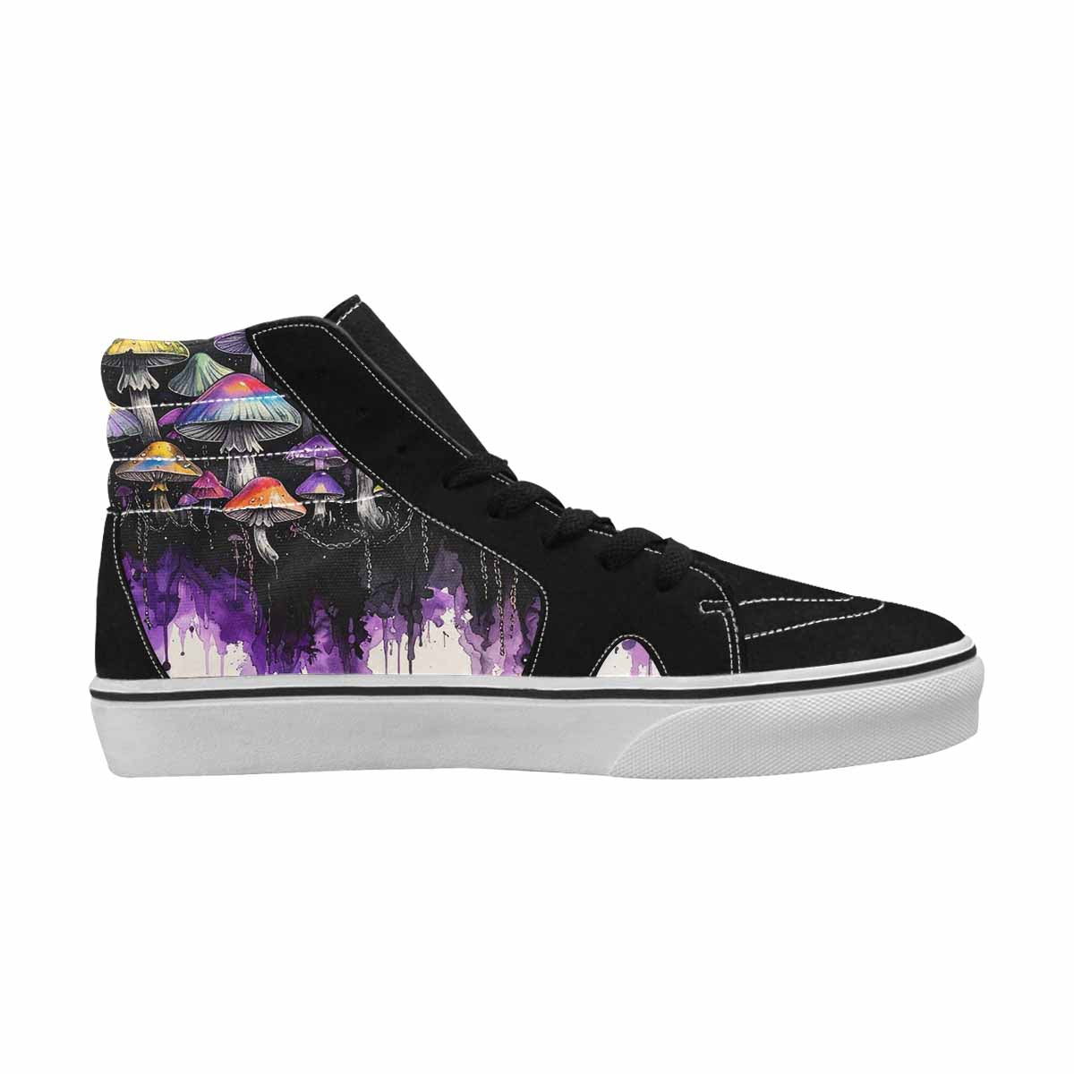 MEN'S Rainbow Drip Mushrooms High Top Canvas Dreamlike Custom Shoes