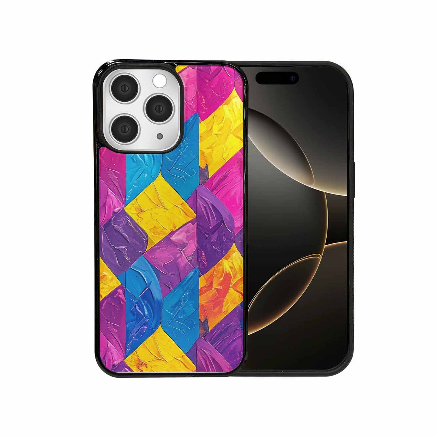 iPhone 15 Pro Max Case — Pansexual Flag Color Theme Small Rainbow, Custom Designed Case Cover
