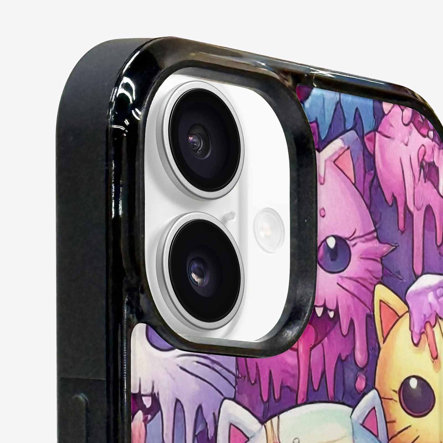 iPhone 16 Plus Case — Pastel Gore Cat Character Pattern Hundreds, Custom Print Case Cover