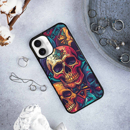 iPhone 16 Plus Case — Sacred Geometry Lots Of Skulls Seamless, Personalized Phone Case