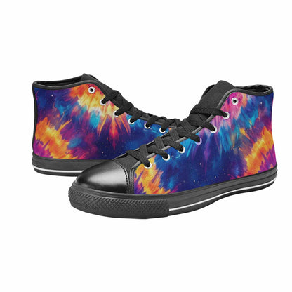 MEN'S Tie Dye Galaxy High Top Canvas Dark Academia Custom Sneakers