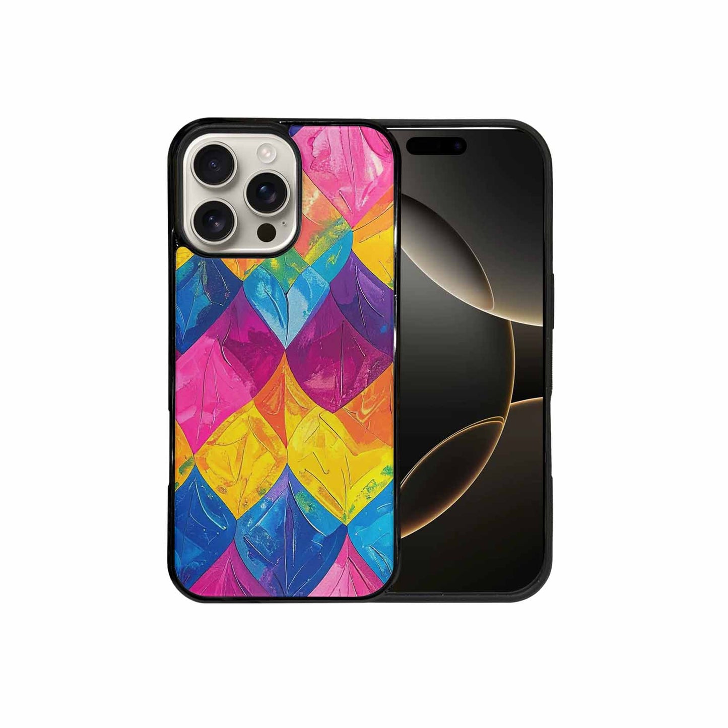 iPhone 16 Pro Max Case — Pansexual Flag Color Theme Small Rainbow, Custom Art Phone Cover