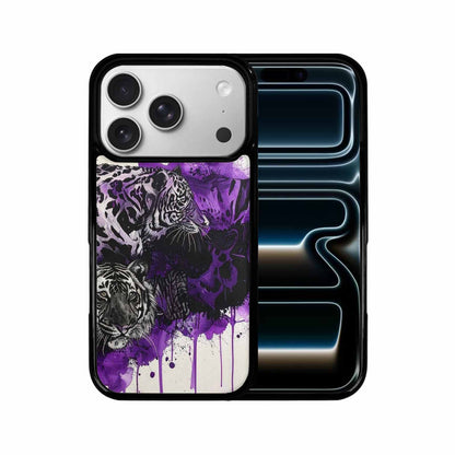 iPhone 17 Pro Case — Black Purple Ink Animal Print Animal, Custom Made Phone Cover