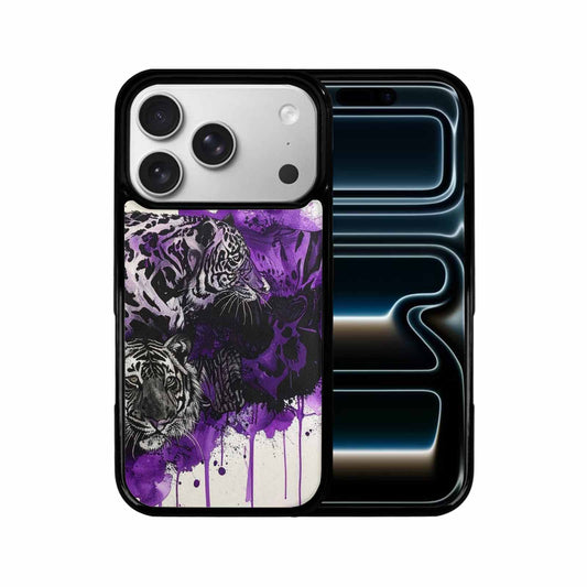 iPhone 17 Pro Case — Black Purple Ink Animal Print Animal, Custom Made Phone Cover