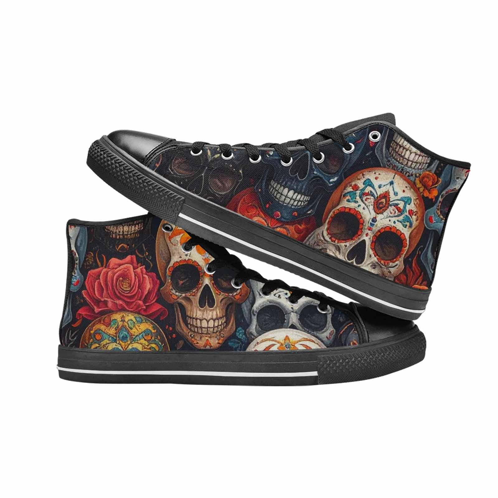 MEN'S Skull High Top Canvas Aesthetic Custom Sneakers