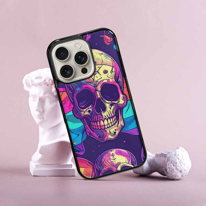 iPhone 16 Pro Case — Pride Flag Skulls Seamless Pattern Vibrant, Custom Printed Phone Case
