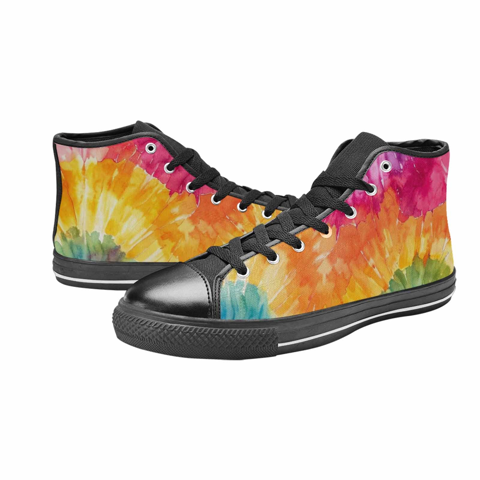 MEN'S Tie Dye Swirl High Top Canvas Dreamcore Custom Shoes