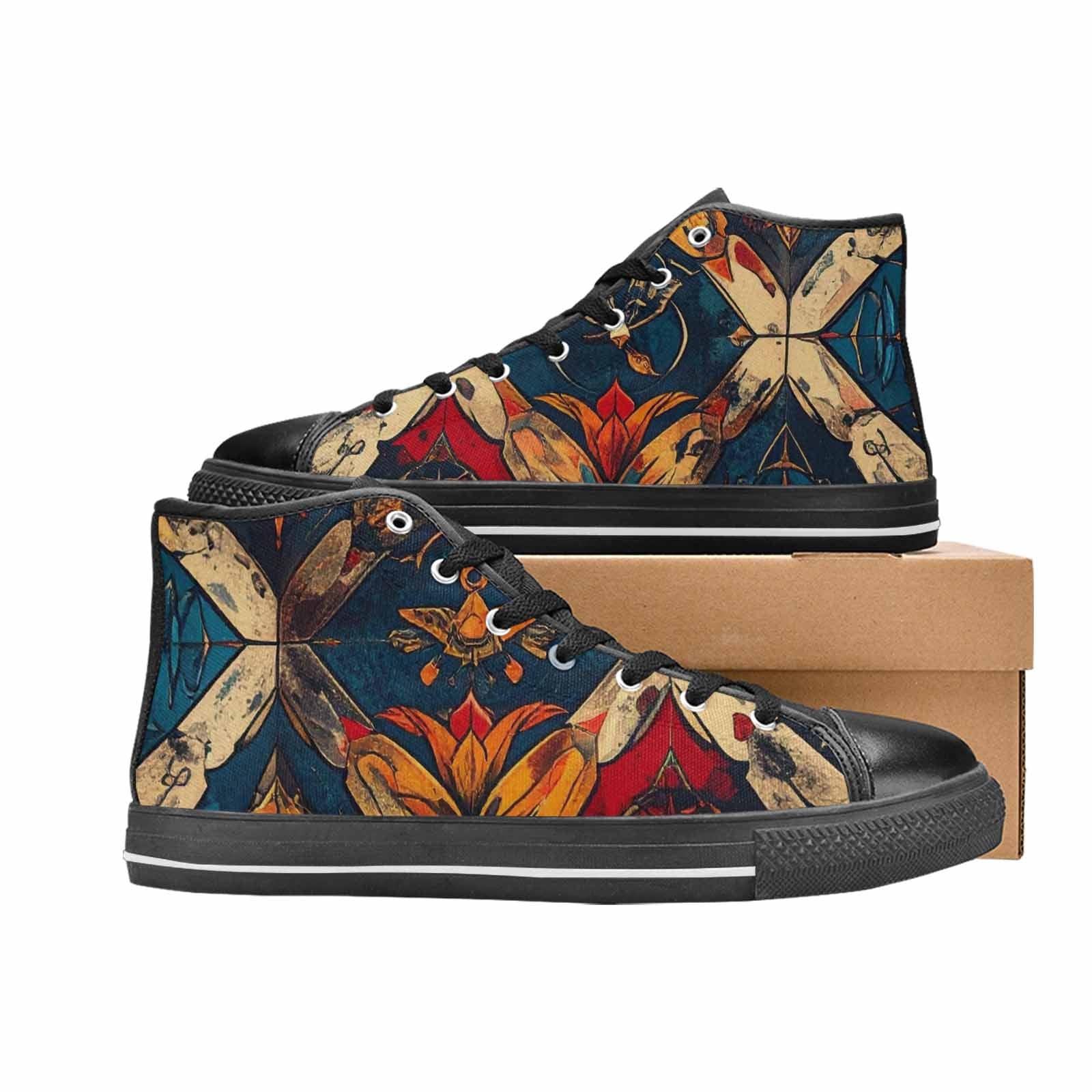 WOMEN'S Old School Tattoo High Top Canvas Surreal Custom Shoes