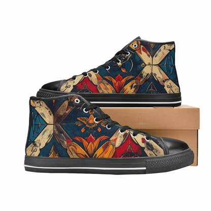 WOMEN'S Old School Tattoo High Top Canvas Surreal Custom Shoes