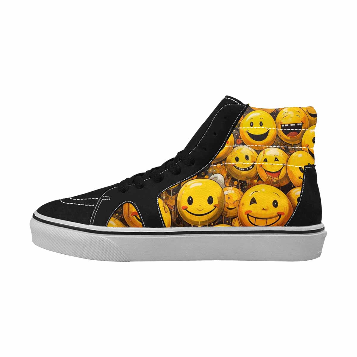 MEN'S Melting Moon Smiley  High Top Canvas Dark Academia Sneakers
