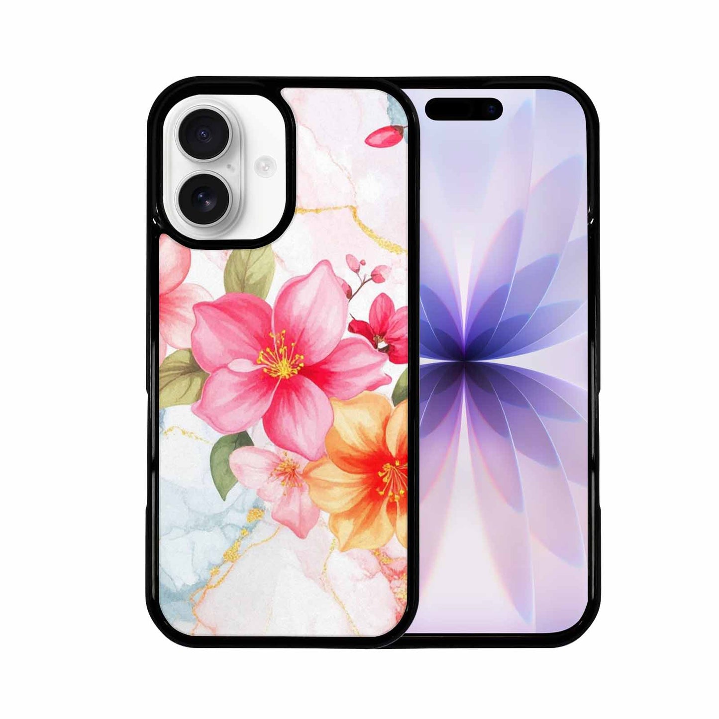 iPhone 17 Case — Marble Floral, Customized Protective Case