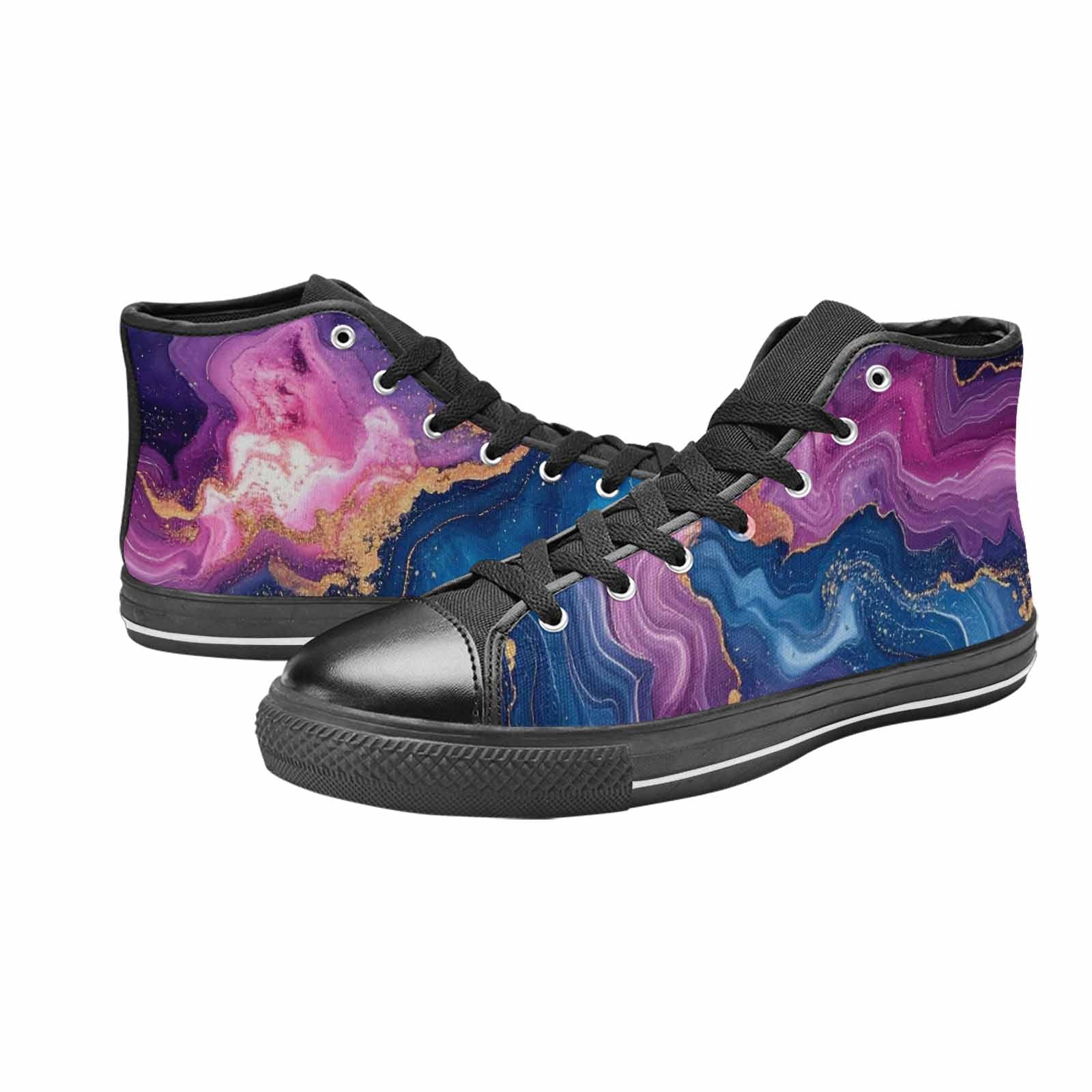MEN'S Marble Galaxy High Top Canvas Neon Fantasy Custom Shoes